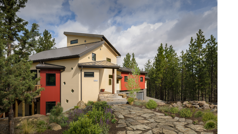 Environmentally friendly, contemporary home design exterior